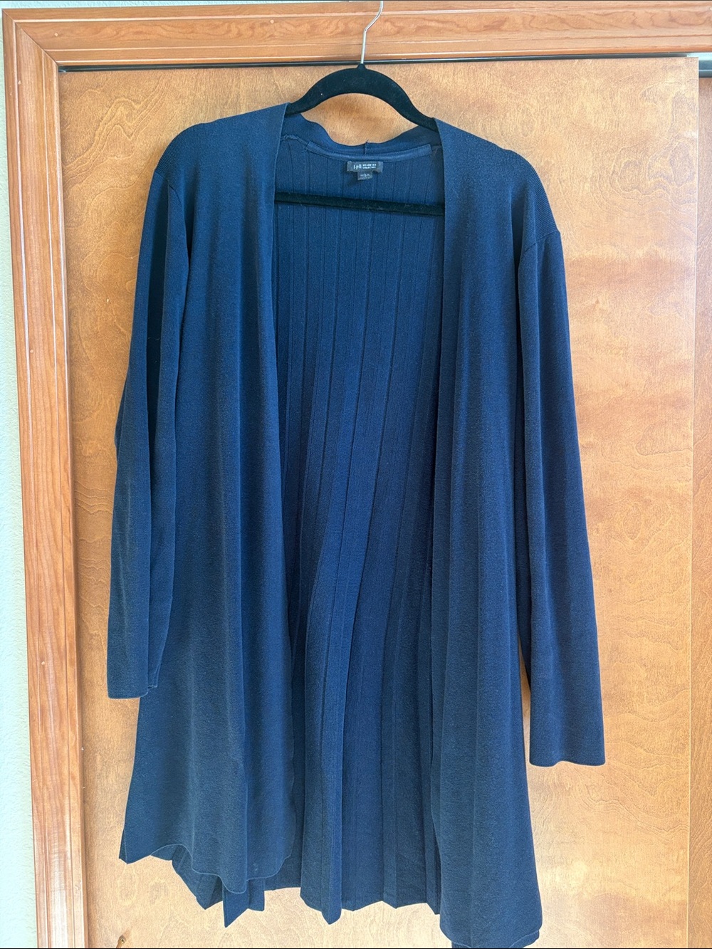JJill wearever Navy Open-Front Pleated long cardigan 2X